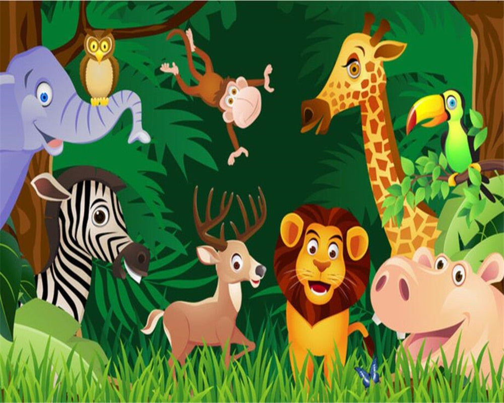 3D Wallpaper Jungle Forest Cartoon